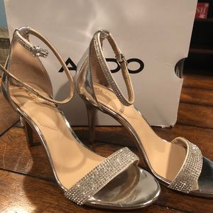 Aldo sparkling silver heels